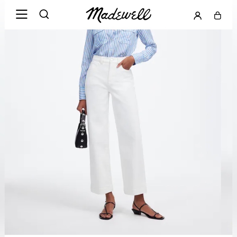 Madewell White Perfect Vintage Wide Leg Jeans Size 24